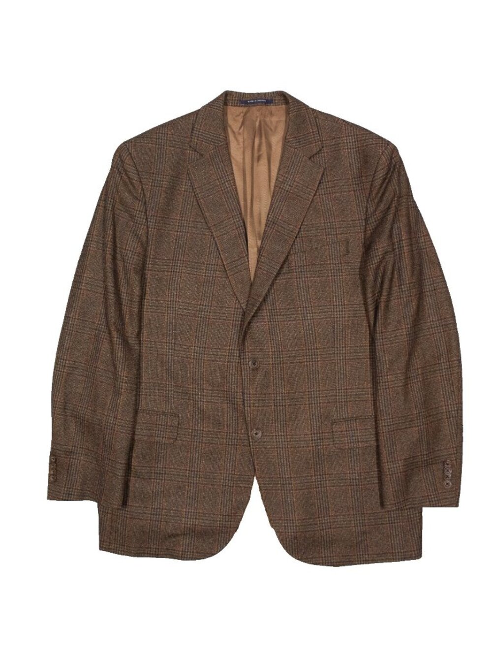 Cremieux Blazer Loro Piana Wool Sport Coat Plaid Brown Canada 44R